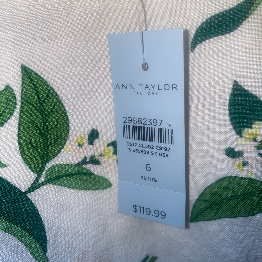 Size 6P Ann Taylor (NWT) Lemon Sundress, Square Neck Sheath Dress, Line - Picture 10 of 13
